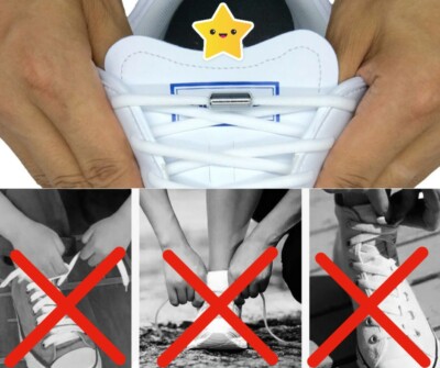 Elastische Schnürsenkel ohne Krawatte Schuhe Schwarz | Easy No Tie Elastic shoelaces