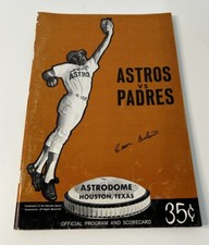 Houston Astros vs San Diego Padres Baseball VTG Program Rare Cesar Cedeno Cover