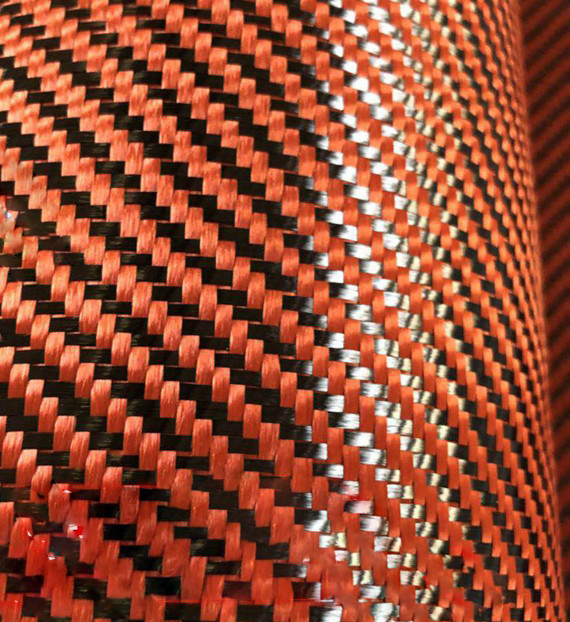Black Orange Aramid Carbon Fiber Fabric mixed fabric Twill cloth 200