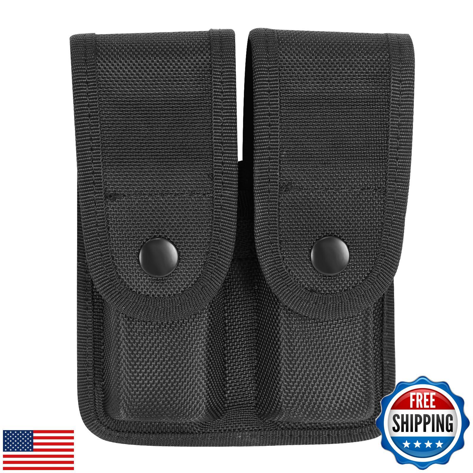 PILLME 9mm Molded Nylon Double Mag Pouch，Tactical Universal 9mm Pistol Magazi-image