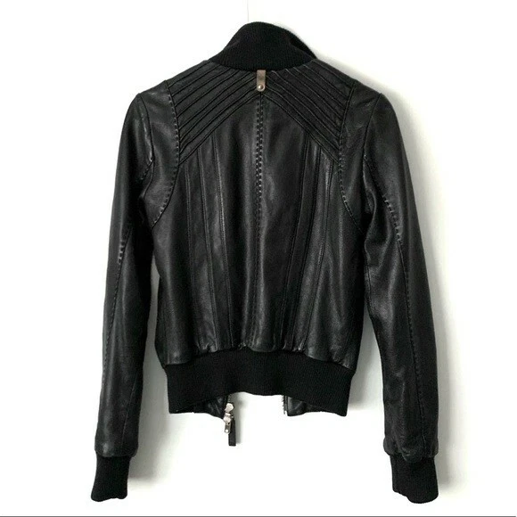 MACKAGE x Aritzia Black Lamb Leather Elie Jacket ASO Vampire Diaries Sz XXS 00