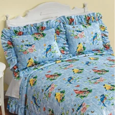 Beautiful Birds Sanctuary Plisse Pillow Shams - Set of 2