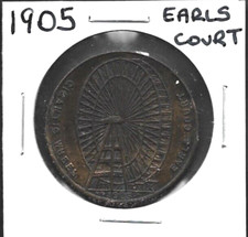 Medaglia/Gettone 1905 British Giant Earls Court FERRIS WHEEL buone condizioni 