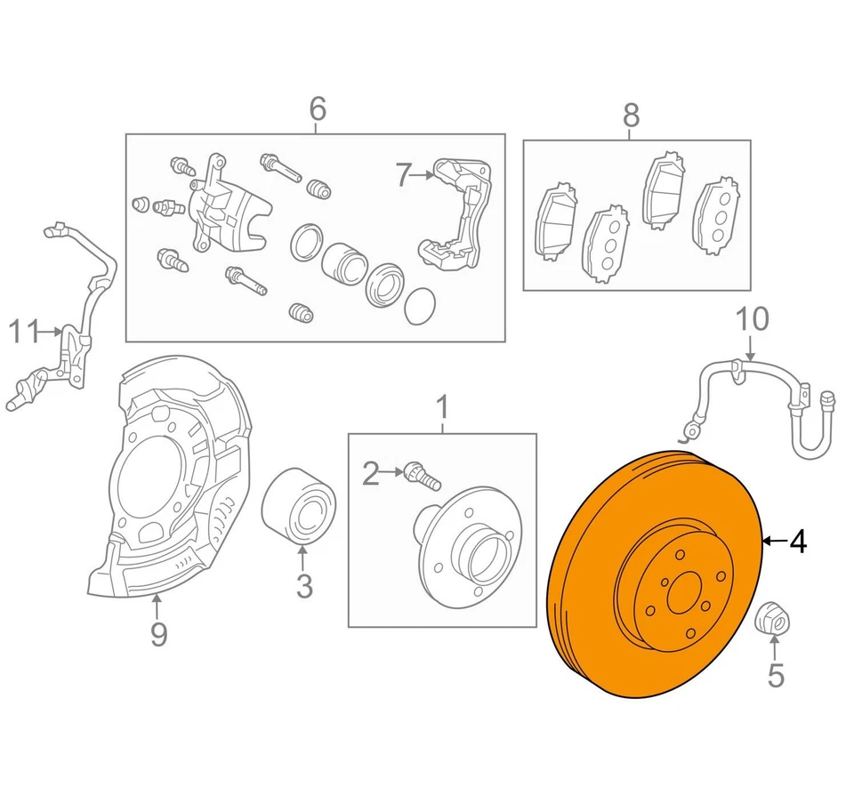 正品原始设备制造商前 255 毫米通风盘式制动转子适用于丰田普锐斯 C Yaris — 第 2/3 张图片