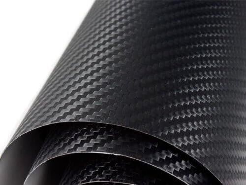FOR MASERATI 60 X 60" BLACK CARBON FIBER VINYL WRAP SHEET ROLL FILM 5 X 5' 