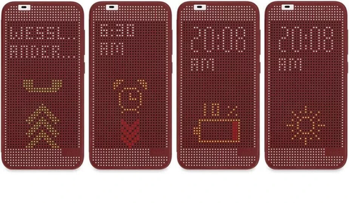 Official HTC One A9 Dot View Ice Premium Case - Dark Red 99H11979-00 - Picture 3 of 4