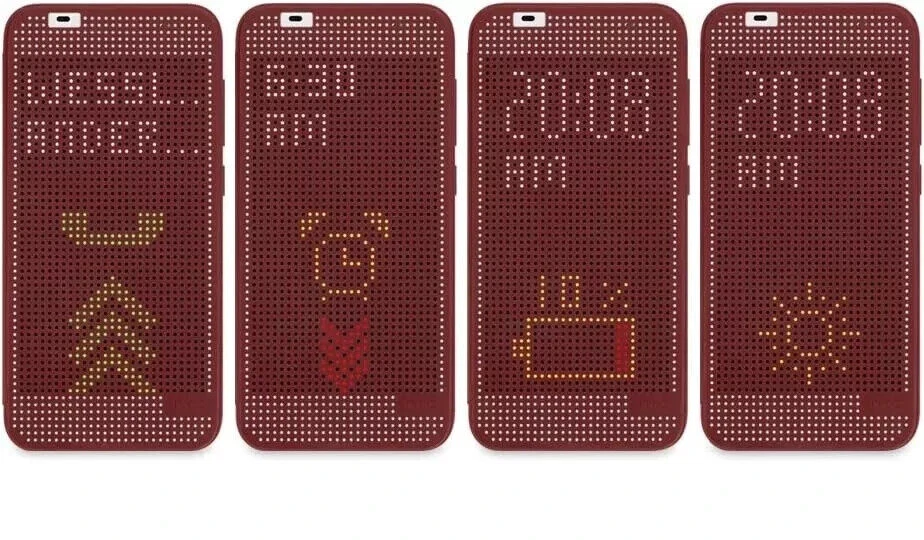 Official HTC One A9 Dot View Ice Premium Case - Dark Red 99H11979-00 - Image 3 of 4