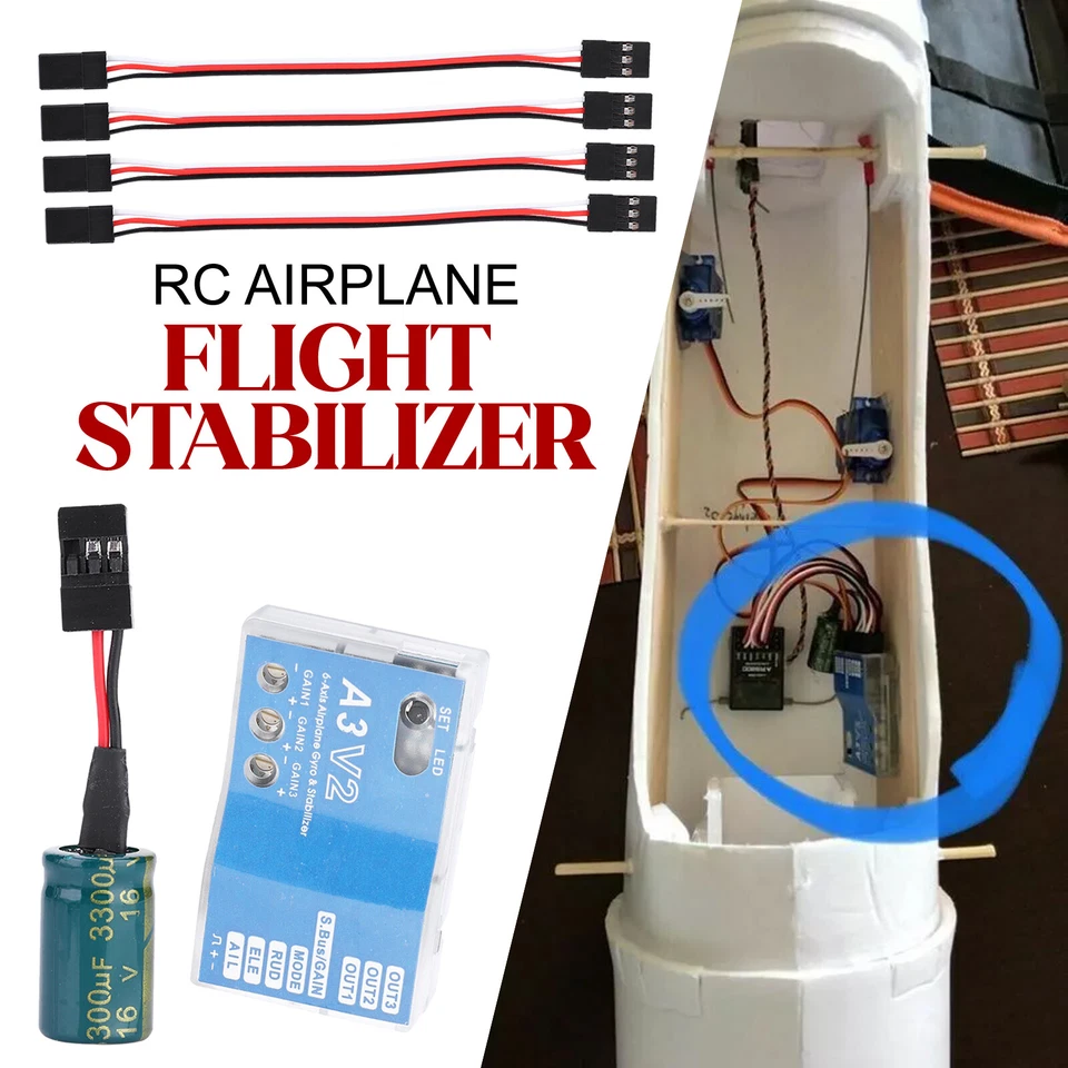 6 Axis Gyro A3V2 RC Plane Flight Stabilizer for RC plane Fixed Wing Auto Hove du - Image 2 of 4