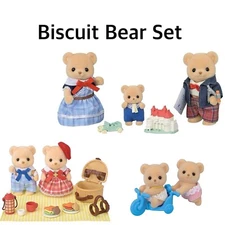 Calico Critters Biscuit Bear Family Set Doll EPOCH Japan Sylvanian Families