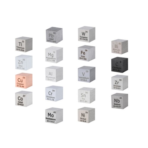 18 Elementarwürfel - 10 mm Würfel reine Dichte - Metallpräparat Sammlerstück Hobby Geschenk - Bild 111 von 111