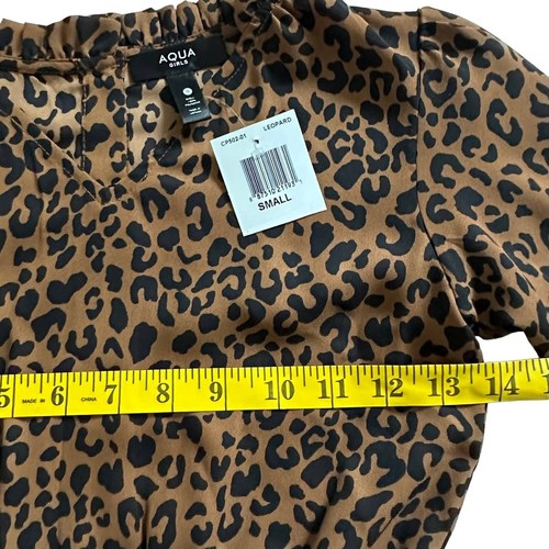 NWT Aqua Girls Long Sleeve Leopard Jumpsuit Small - Picture 4 of 8