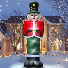 12 Feet Nutcracker Christmas Inflatable LED Light Up Decor Outdoor Holiday De...