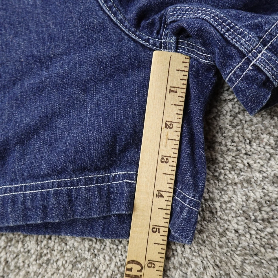 Pantalones Cortos De Colección Tommy Hilfiger Para Mujer 9 Azul Denim Carpintero Jean Jorts Trabajo Años 90 Y2K Foto 4 de 4