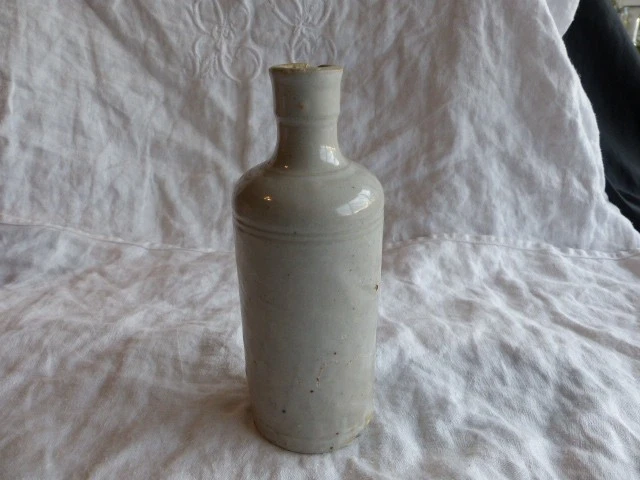 ANCIENNE BOUTEILLE A ENCRE EN GRES EMAILLE - Photo 3/4