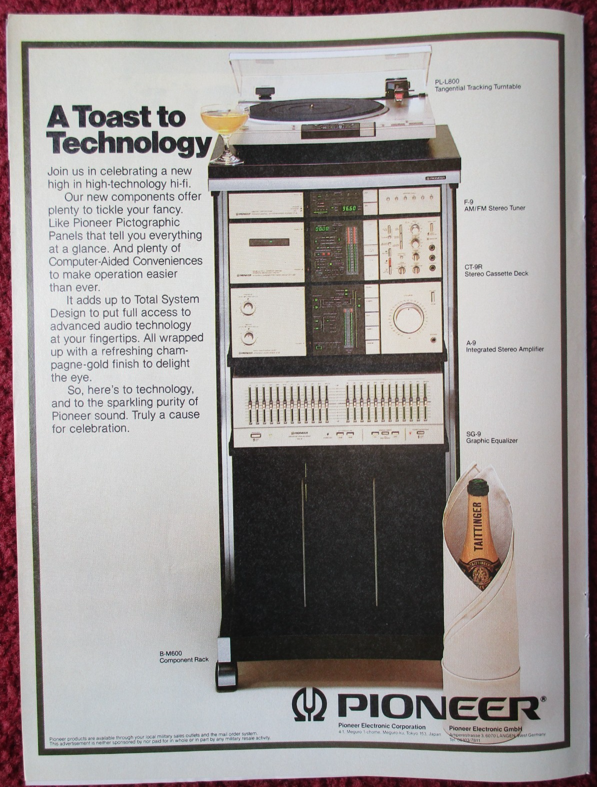 1982 PIONEER B-M600 Component Rack Print Ad ~ Computer-Aided Toast to ...