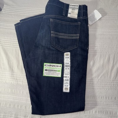 Cinch Silver Tab Jeans Mens Size 29x32 Slim Fit Medium Stone Wash Straight Leg