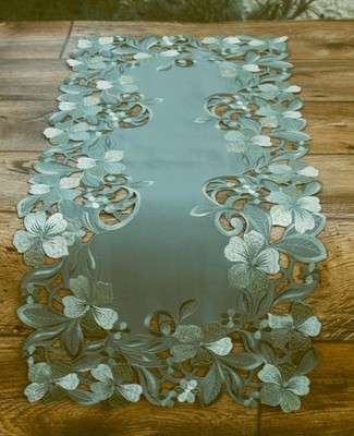 Tischläufer Olivgrün Uni Allzeit Elegant 40x90 40x140cm eckig Stickerei 3046