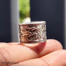 Flower Designer Wide Band Ring, 925 Sterling Silver Wide Band Ring For All Size