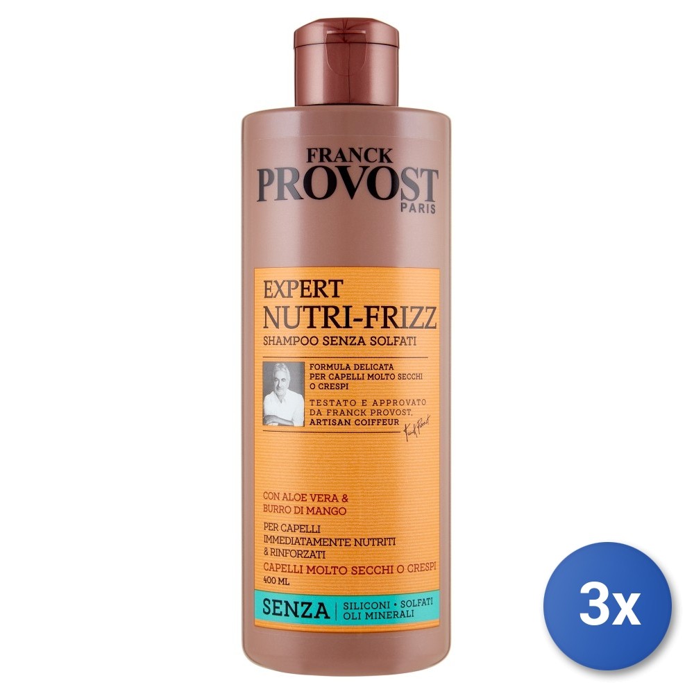 3X Provost Shampoo 400 ML. Nutri Frizz