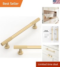 10 Pack Brushed Gold Drawer Pulls &ndash; 5 Inch Zinc Hardware for Upscale Cabinets