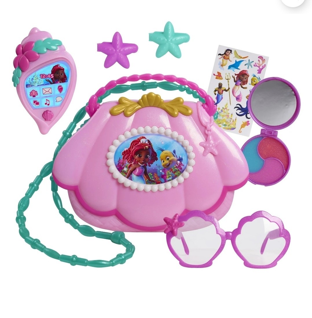 Disney Junior Ariel Mer-Mazing Bag Set, Dress Up and Pretend Play, 8-Pieces Pink