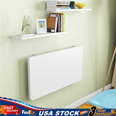 Wall Mounted Table Folding 60x40cm Floating Laptop Desk Fold-Down Work