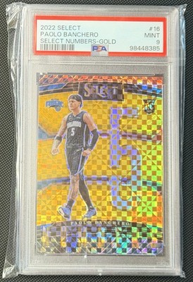PAOLO BANCHERO 2022-23 SELECT NUMBERS GOLD ROOKIE JERSEY #D 05/10 PSA 9 EBAY 1/1