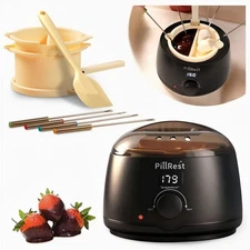 Chocolate Melting Pot, Electric Candy Melter with 2 Non-Stick Silicone Bowls,...