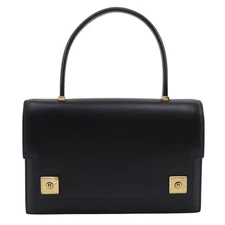 HERMES Piano 25 Handbag vintage black Box carf Women
