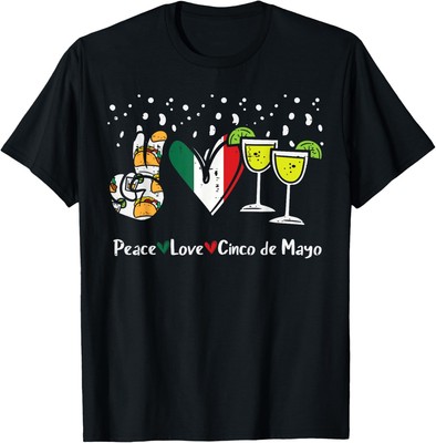 Peace Love Five De May Party Party Mexican Design Unisex T-Shirt