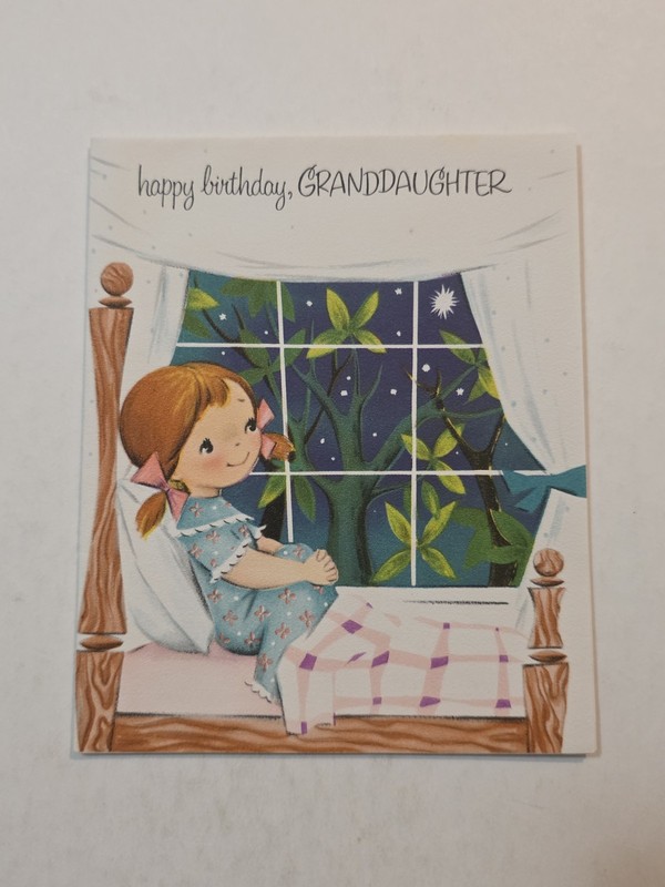Vintage Happy Birthday Granddaughter Stars Greeting Card 