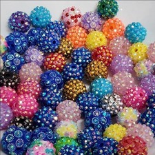 Beads Rhinestone 16mm 6Pc Acrylic Bubblegum Chunky Beadable Pens Jewelry Making