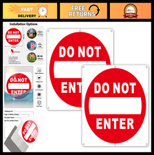 2 Pack Do Not Enter Signs 12x12 Inches - Reflective Aluminum Keep Out Signage, W
