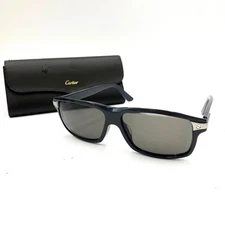 Cartier Sunglasses Eyewear Square Vintage Black Frame Protruding Lenses