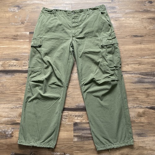 VTG 1969 US Army OG 107 Wind Resistant Rip Stop Poplin Pants Size Large (38x30)