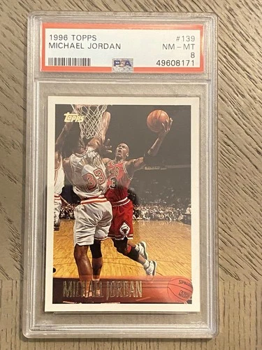 Topps 1996-97 Michael Jordan #139 PSA 8 Chicago Bulls Basketball Base Set Card