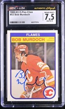 Bob Murdoch Signed 1982-83 O-Pee-Chee Card 53 Calgary Flames CGC 7.5 JSA 10 Auto