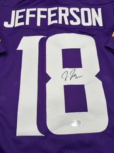 Justin Jefferson Signed Minnesota Vikings Jersey PC COA NFL ALL PRO Future HOF