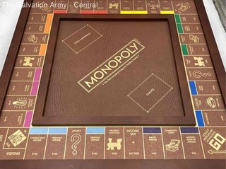 Monopoly Brown Wooden Luxury Edition Rectangle Trading Board Game