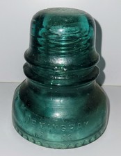 Glass Insulator Vintage Aqua Blue Green Hemingray 40 Made in USA #7