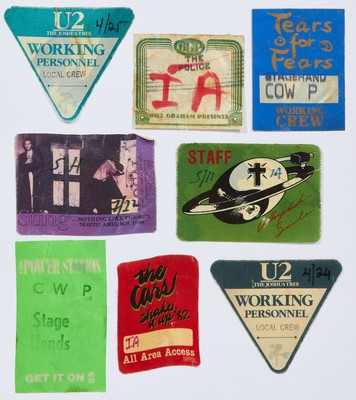 The Cars Billy Idol / Back Stage Passes or Patches for Various New Wave Music