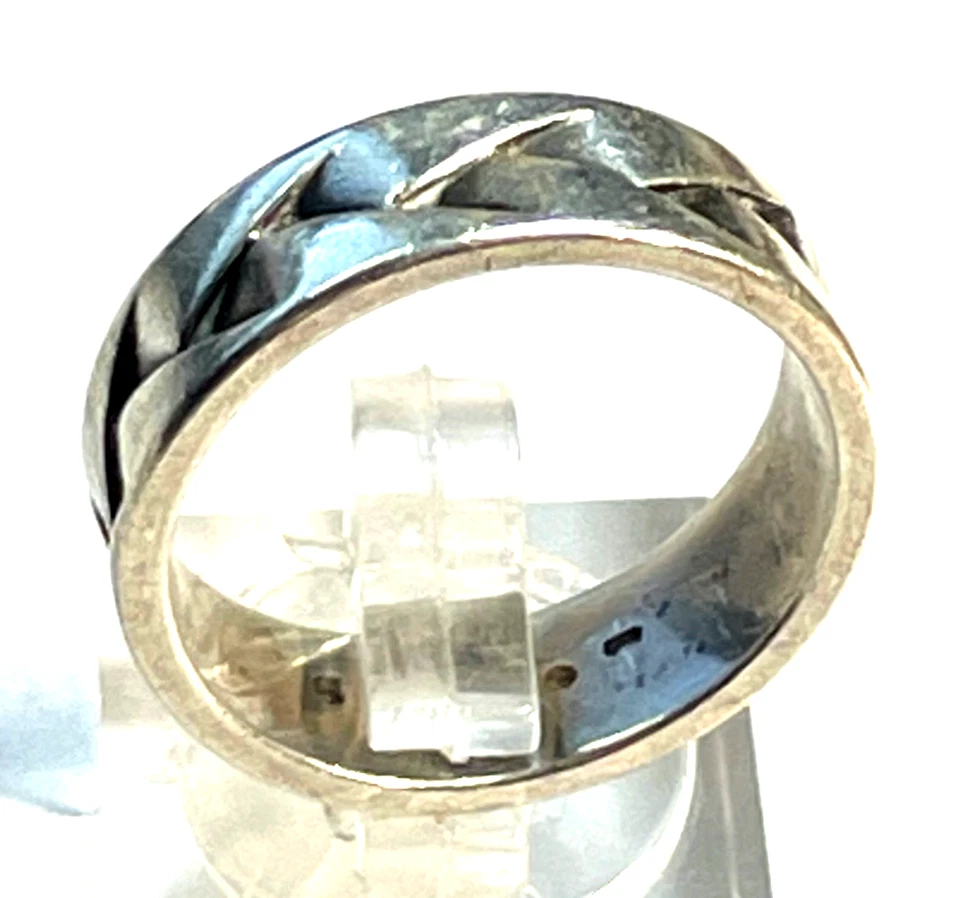 Unisex solider 925 Silber Ring ESPRIT Ø 18,1 mm RG 57 Zopfmuster Bandring - Bild 2 von 4