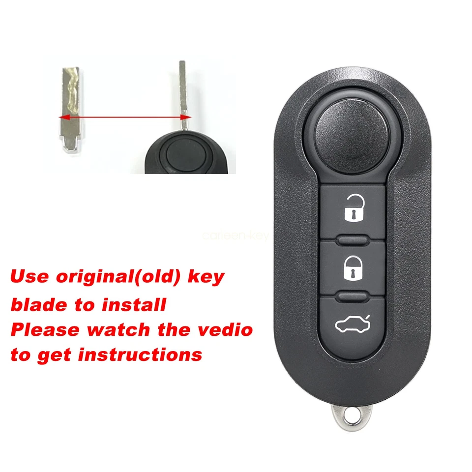 Для 2012 2013 2014 2015 2017 2018 2019 Fiat 500 автомобильный ключ оболочка чехол 3B + инструмент - Изображение 3 из 4