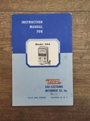 EICO 944 Flyback Transformer & Yoke Tester Manual + Construction Manual - VTG
