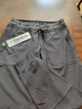 Elements Select Women's Gray Solid Scrub Pants SP Polyester Spandex