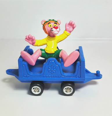 Vintage HARD TO FIND Pink Panther 80s Blue Bully Train Car ~ Bullyland