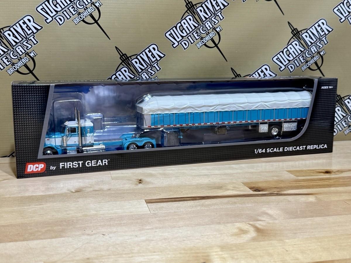 DCP 1/64 Peterbilt 379 Flattop With Covered Wagon Semi Truck