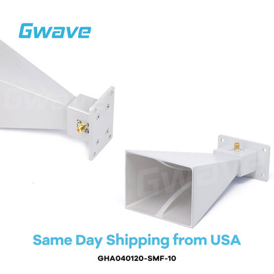 Waveguide Standard Horn Antenna, 4 GHz to 12 GHz with 10 dBi Gain, SMA Female