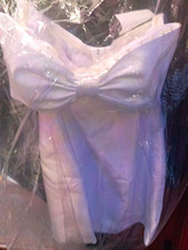 Alfred Sung D866 White Strapless Sweetheart Bow Satin Lined Mini Dress 2