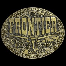 Frontier Hotel Las Vegas Longhorn Casino Gambling Gift 80s Vintage Belt Buckle